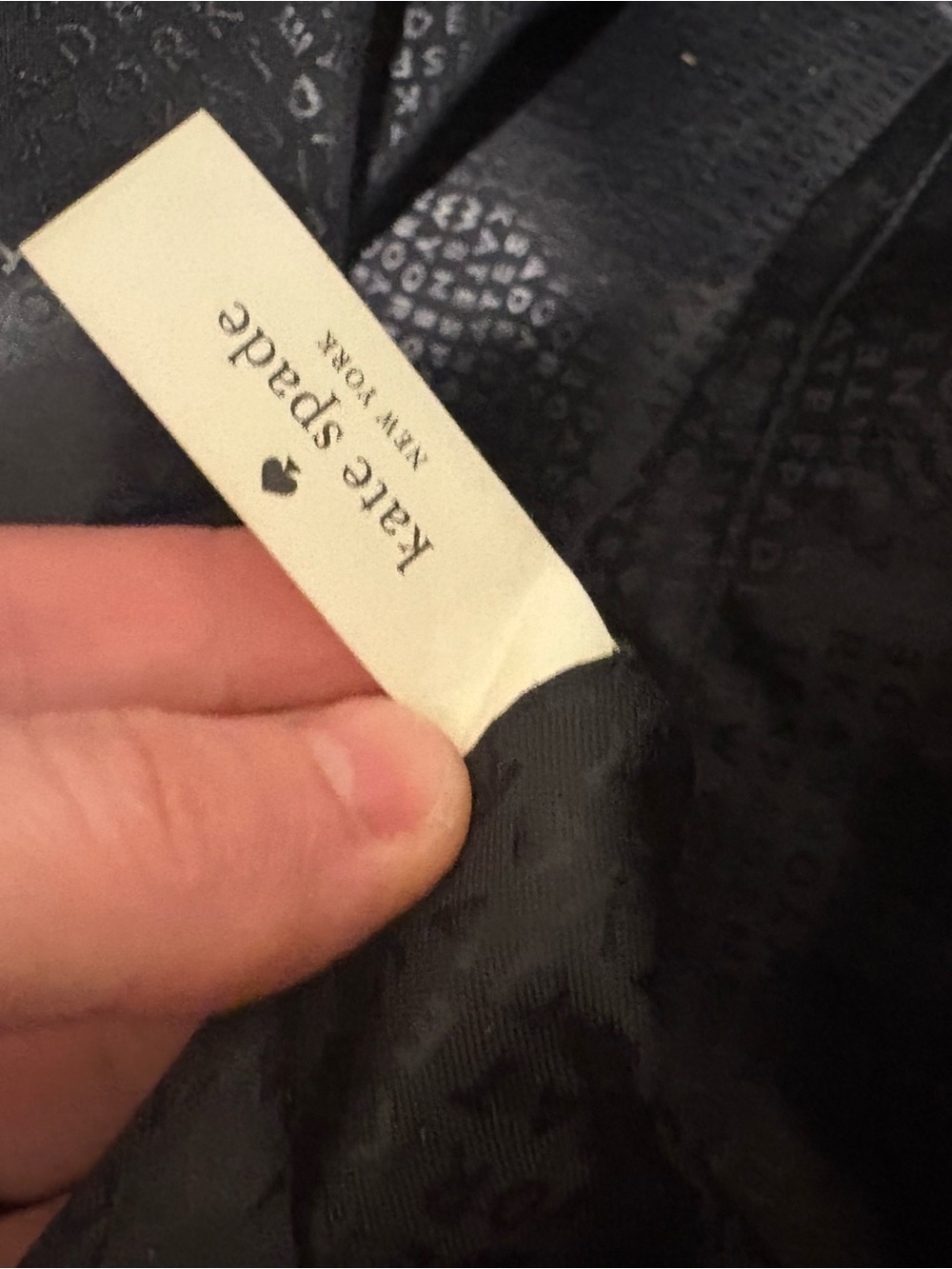 Large Kate Spade Black and Cream Striped Woven Shoulder Tote - Picture 6 of 8